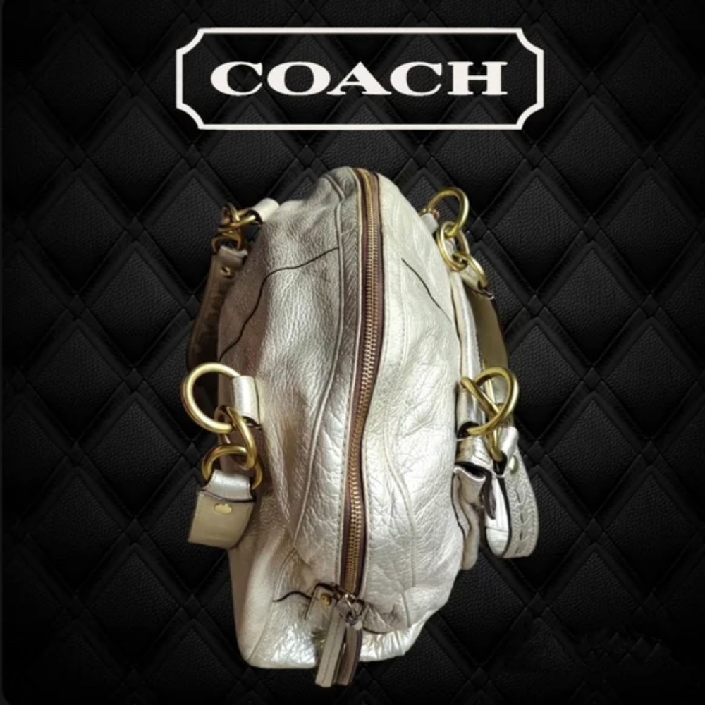 Coach Courtney Metallic Gold Soho Dome Large Satchel Shoulder Bag - Picture 3 of 13